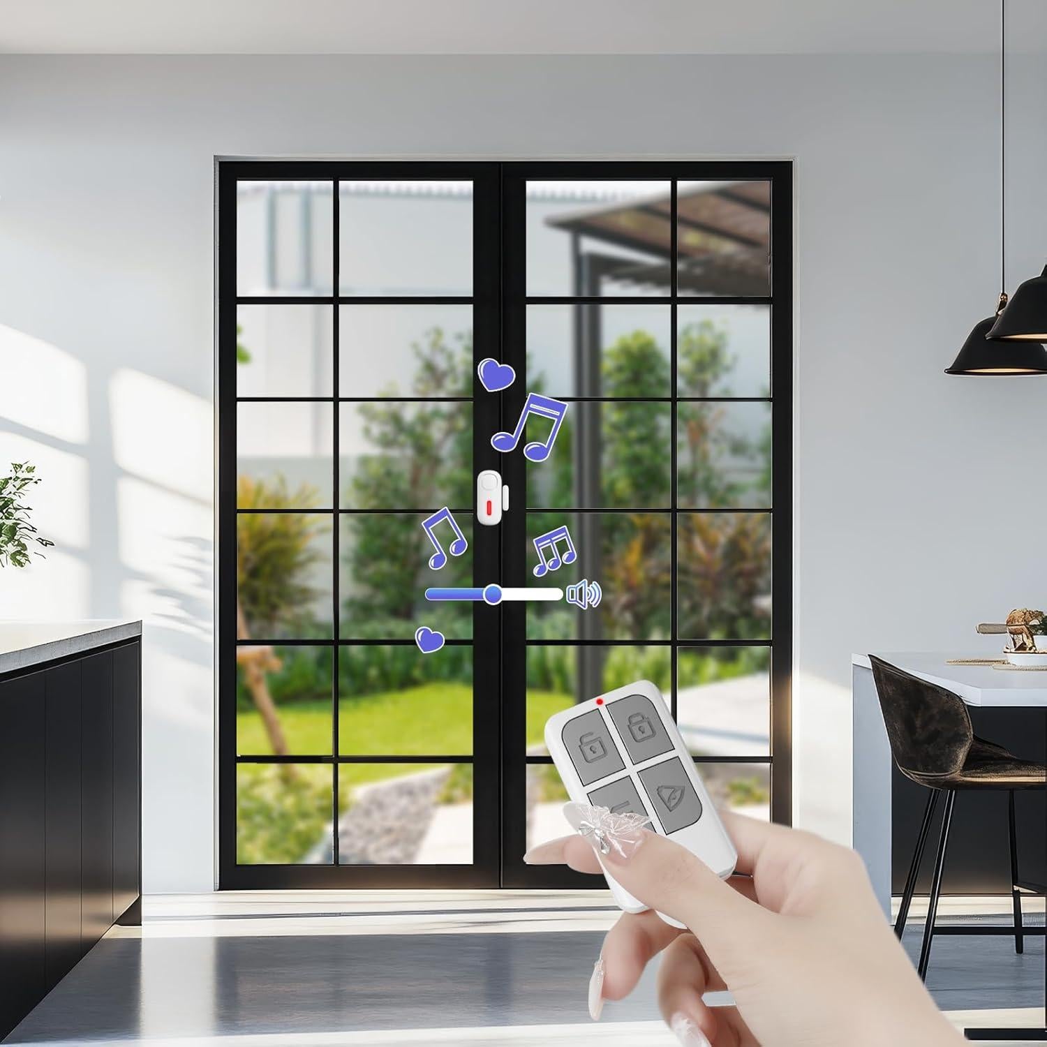 Alarmas de Puerta Satisure 2 en 1 Inalámbricas con Control Remoto