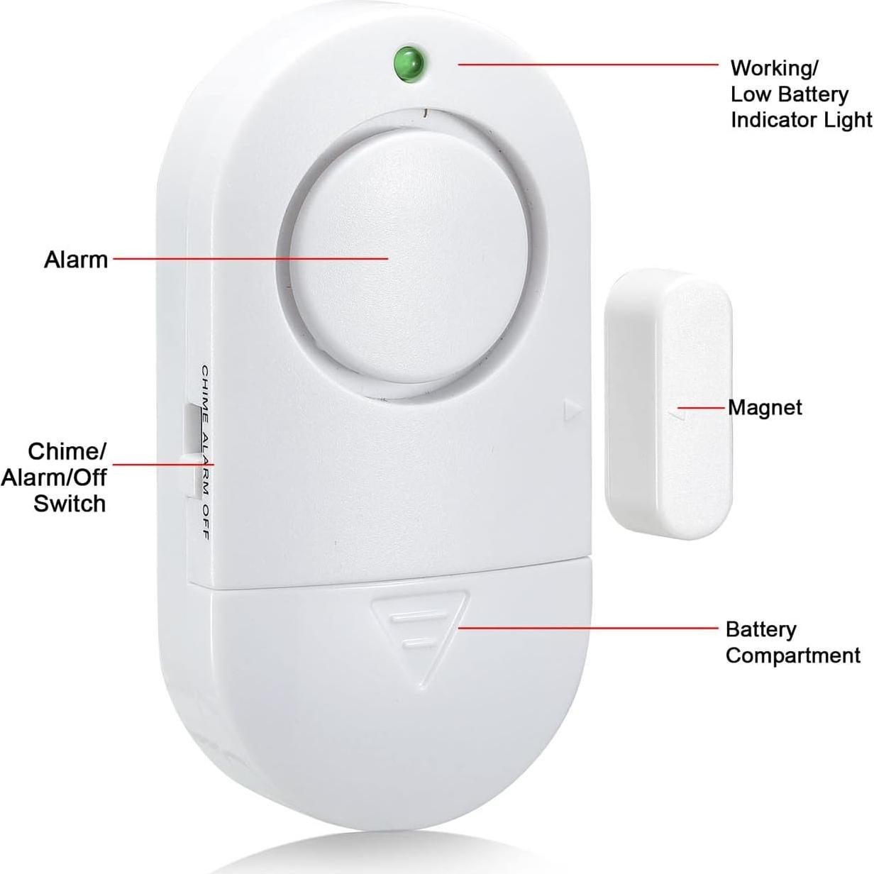 Alarmas de Puerta y Ventana Toeeson 120 dB - Paquete de 6