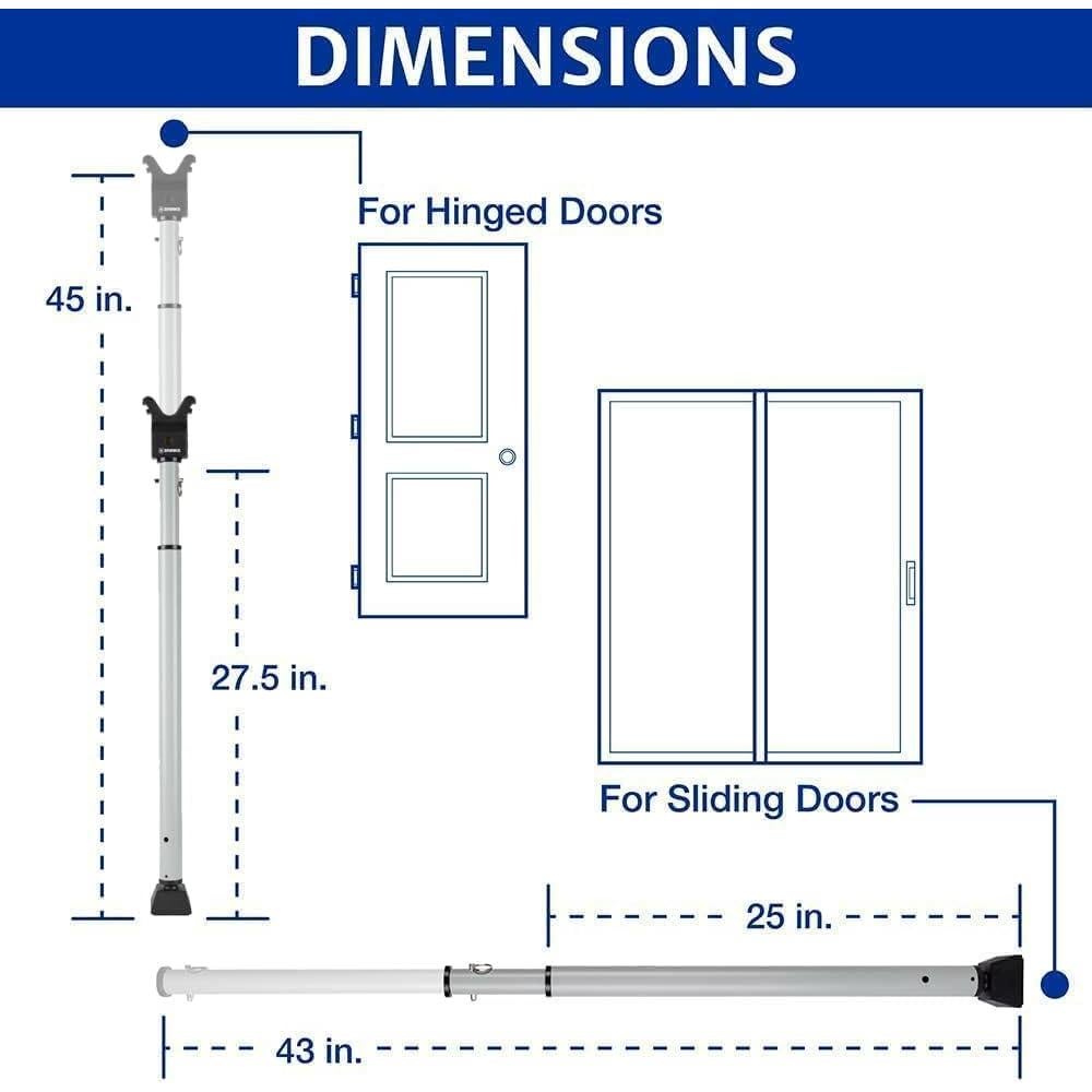 Barra de Seguridad con Alarma Brinks 121dB Ajustable 68.6-113cm