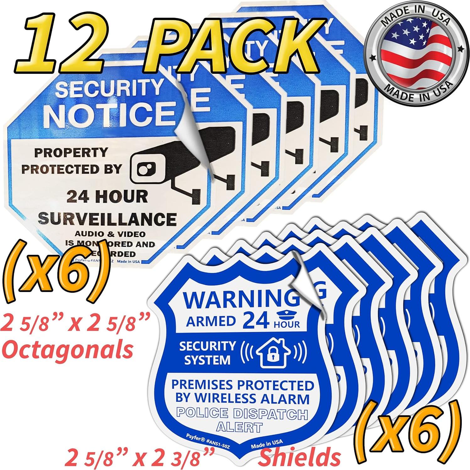 Pegatinas de Seguridad Psyfer 12 Piezas Resistente al Agua UV