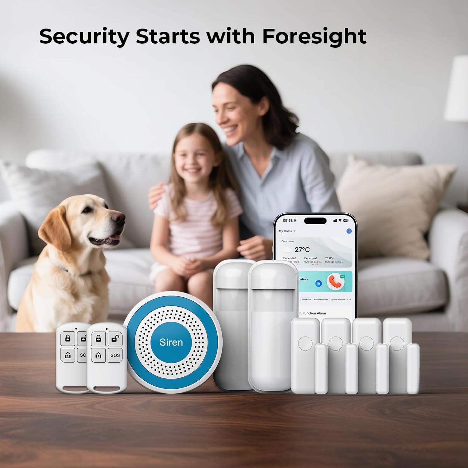 Sistema de Alarmas Inalámbrico Hapippofa para Hogar DIY - Kit 9 Piezas