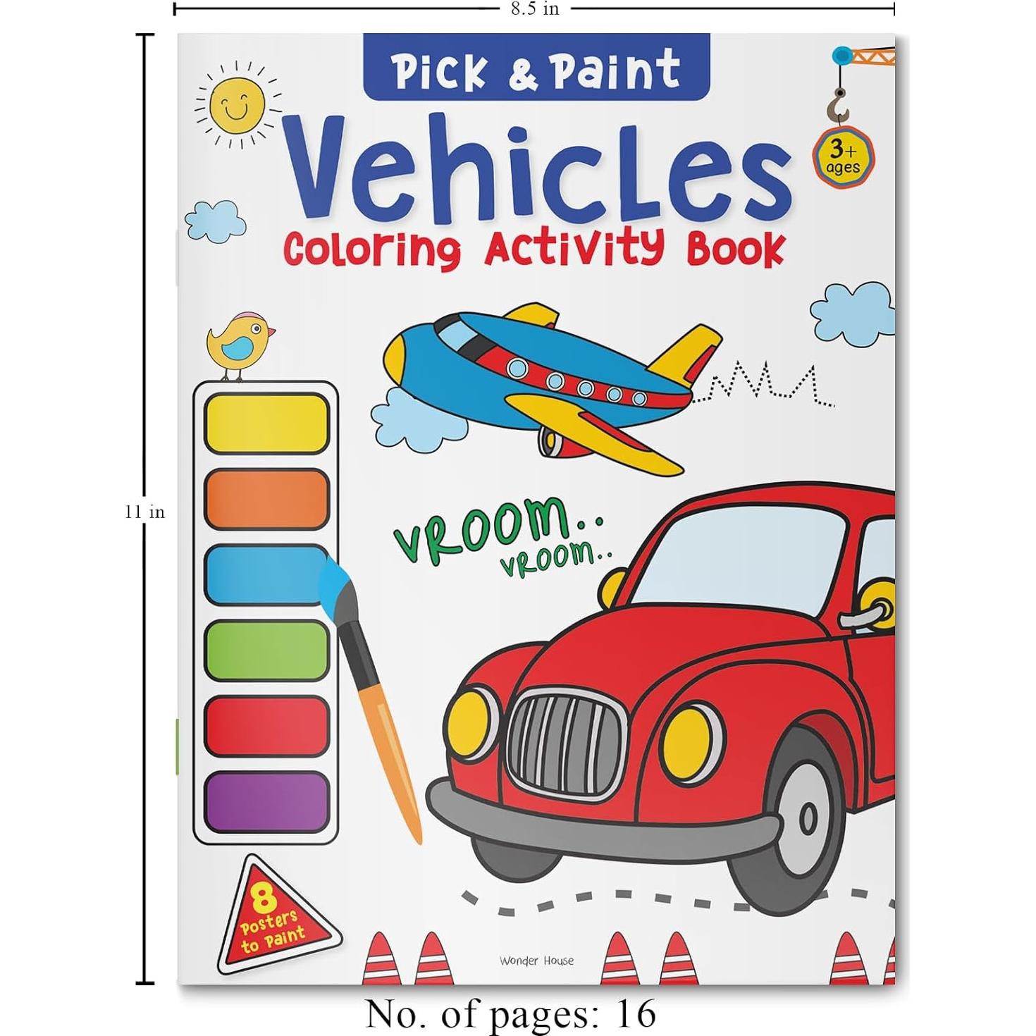 Pick and Paint Coloring Book: Vehicles