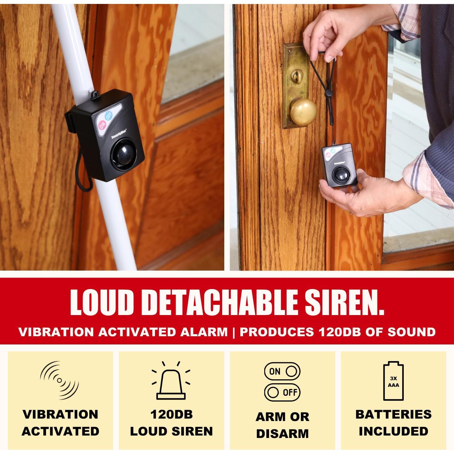 Barra de Seguridad con Alarma 120dB - Ajustable 46-118cm - Seguridad Portátil