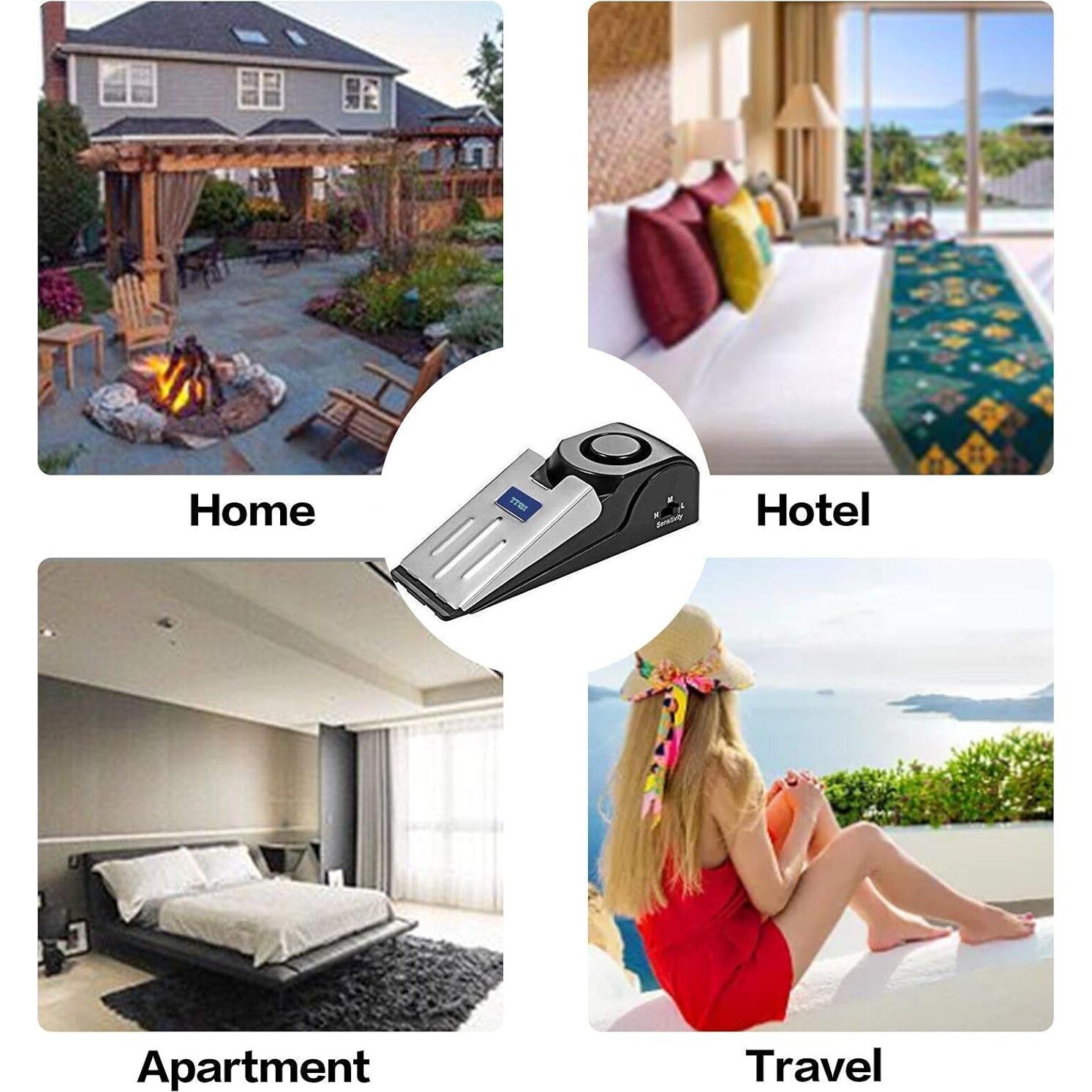 Alarma de Tope de Puerta ZZRUI 2 Paquete 120dB Portátil