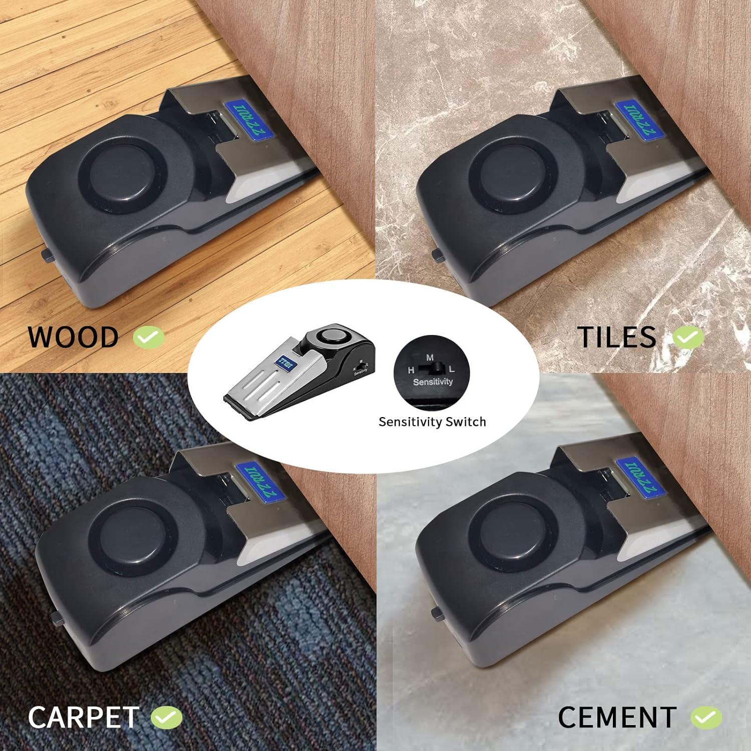 Alarma de Tope de Puerta ZZRUI 2 Paquete 120dB Portátil