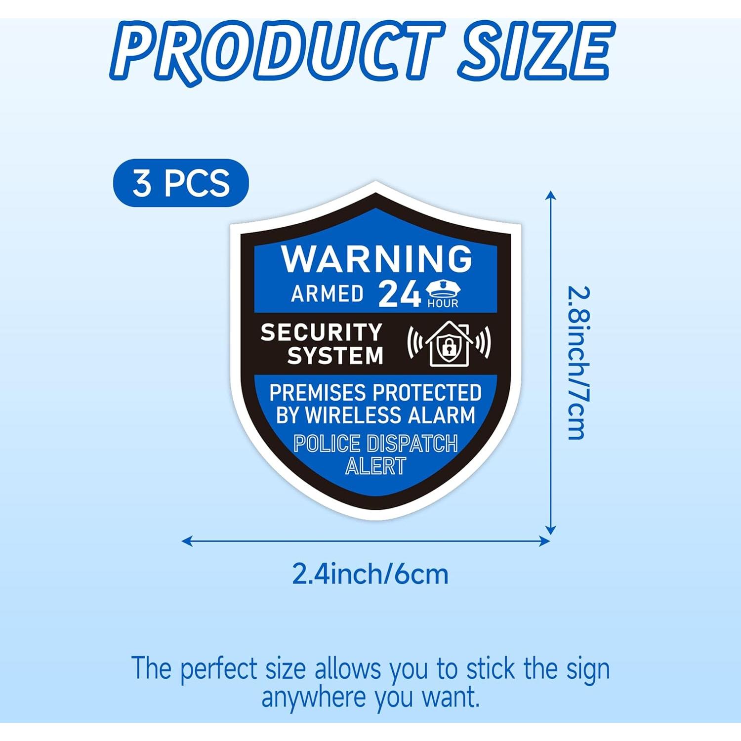 3 Piezas Señales de Alarma de Seguridad LUHIMO 6x7 cm