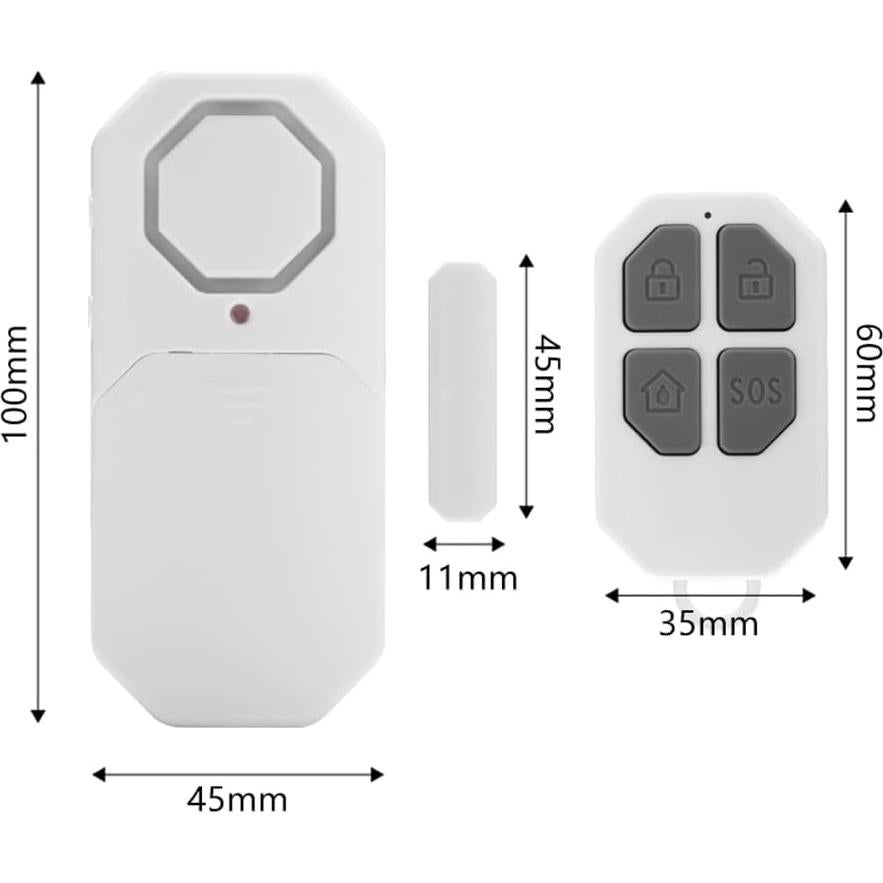 Alarma Inalámbrica de Puerta y Ventana Evernary - 6 Sensores + 2 Remotos