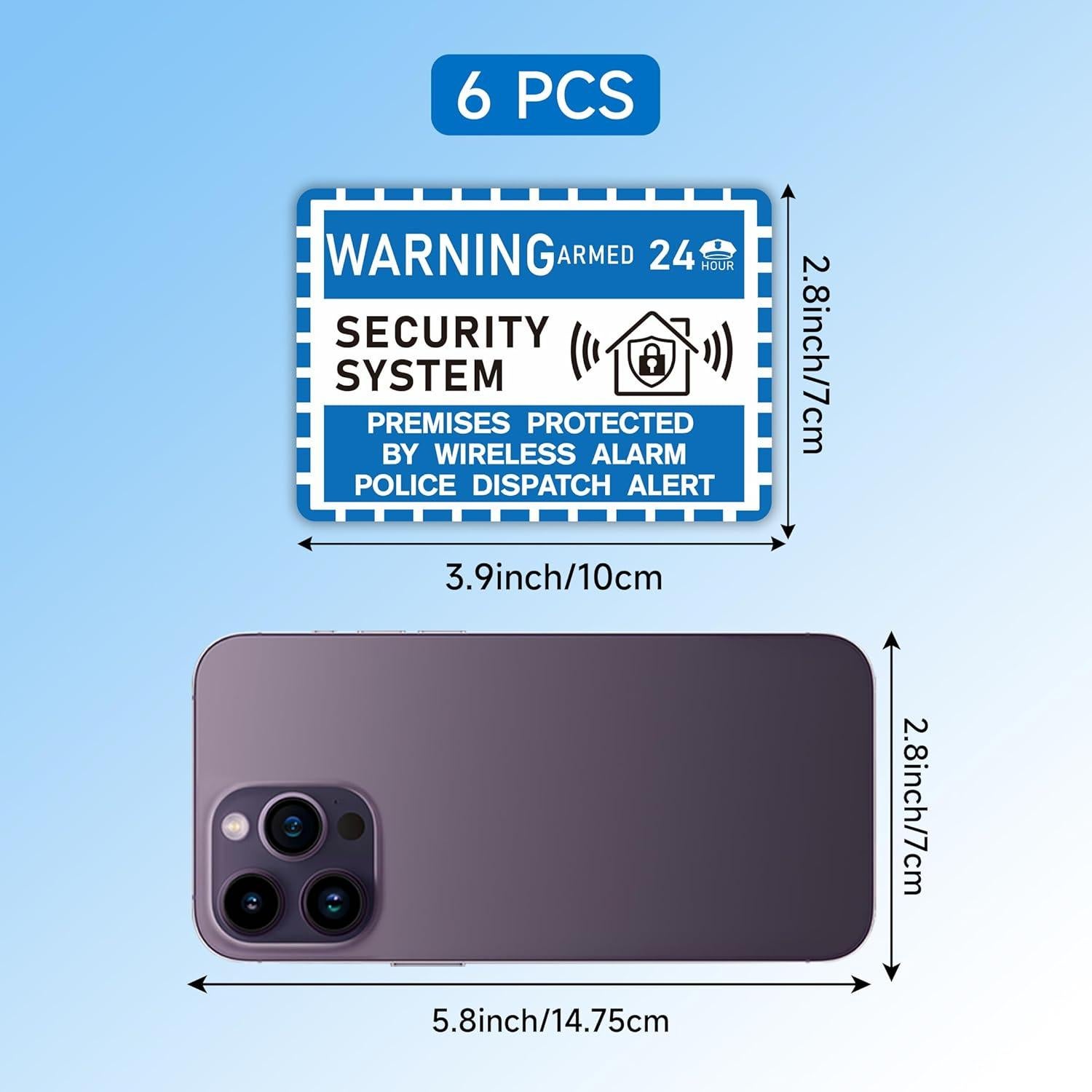 6 Señales de Alarma de Seguridad LUHIMO para Hogar 9.9x7.1cm