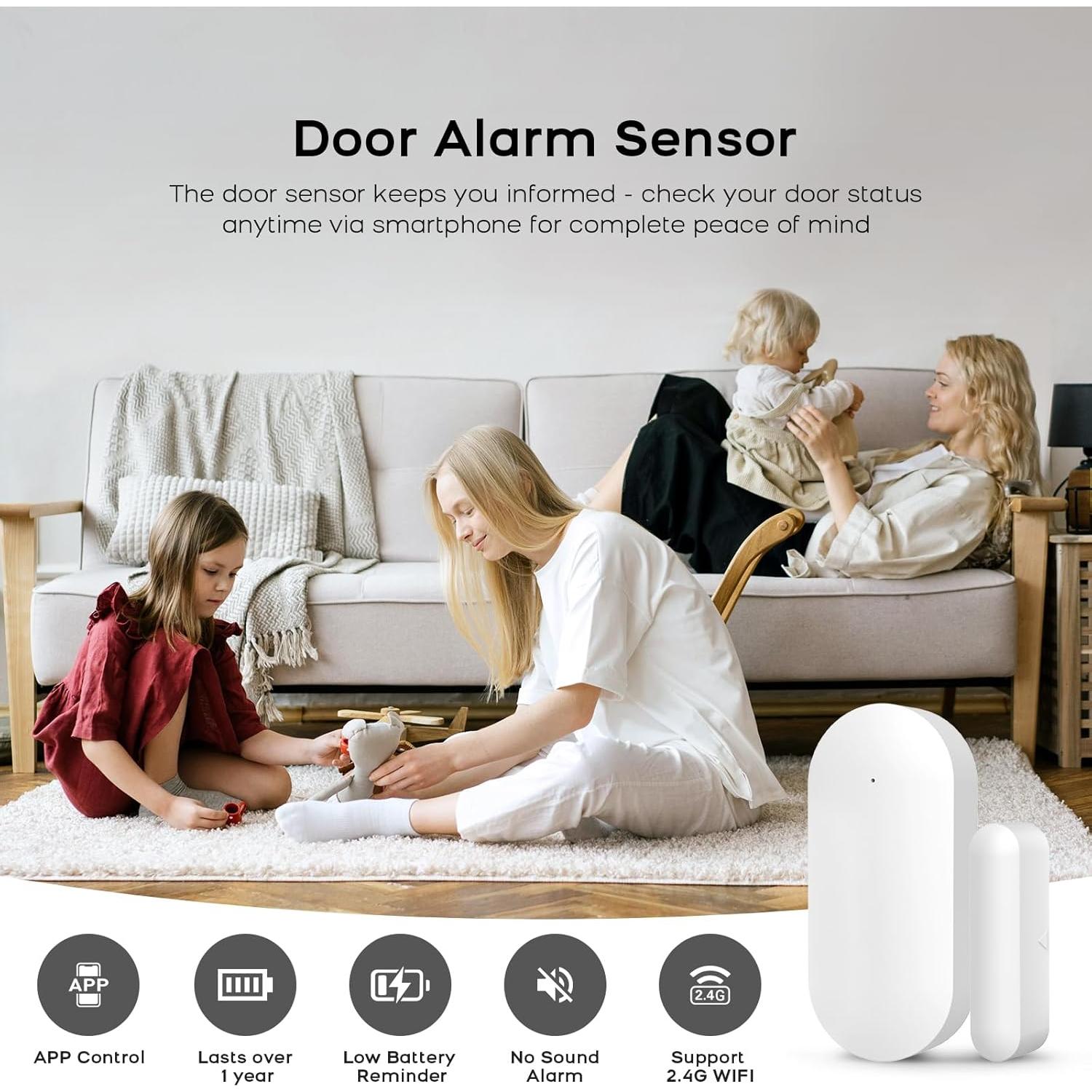 Sensor de Alarma Inalámbrico Clouree B69W-1 para Puertas y Ventanas