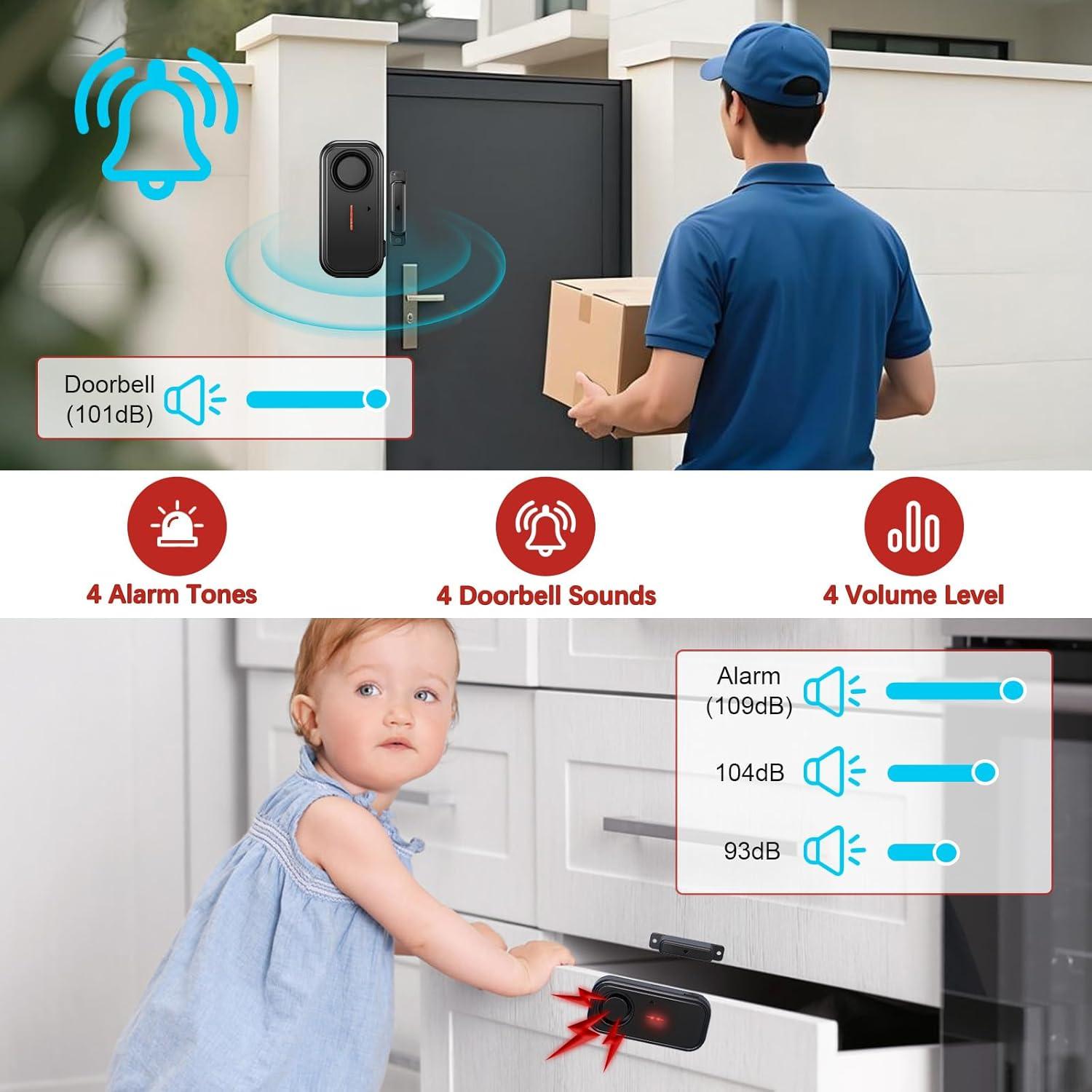 Alarma de Puerta Inalámbrica Kofeen con Control Remoto IP66