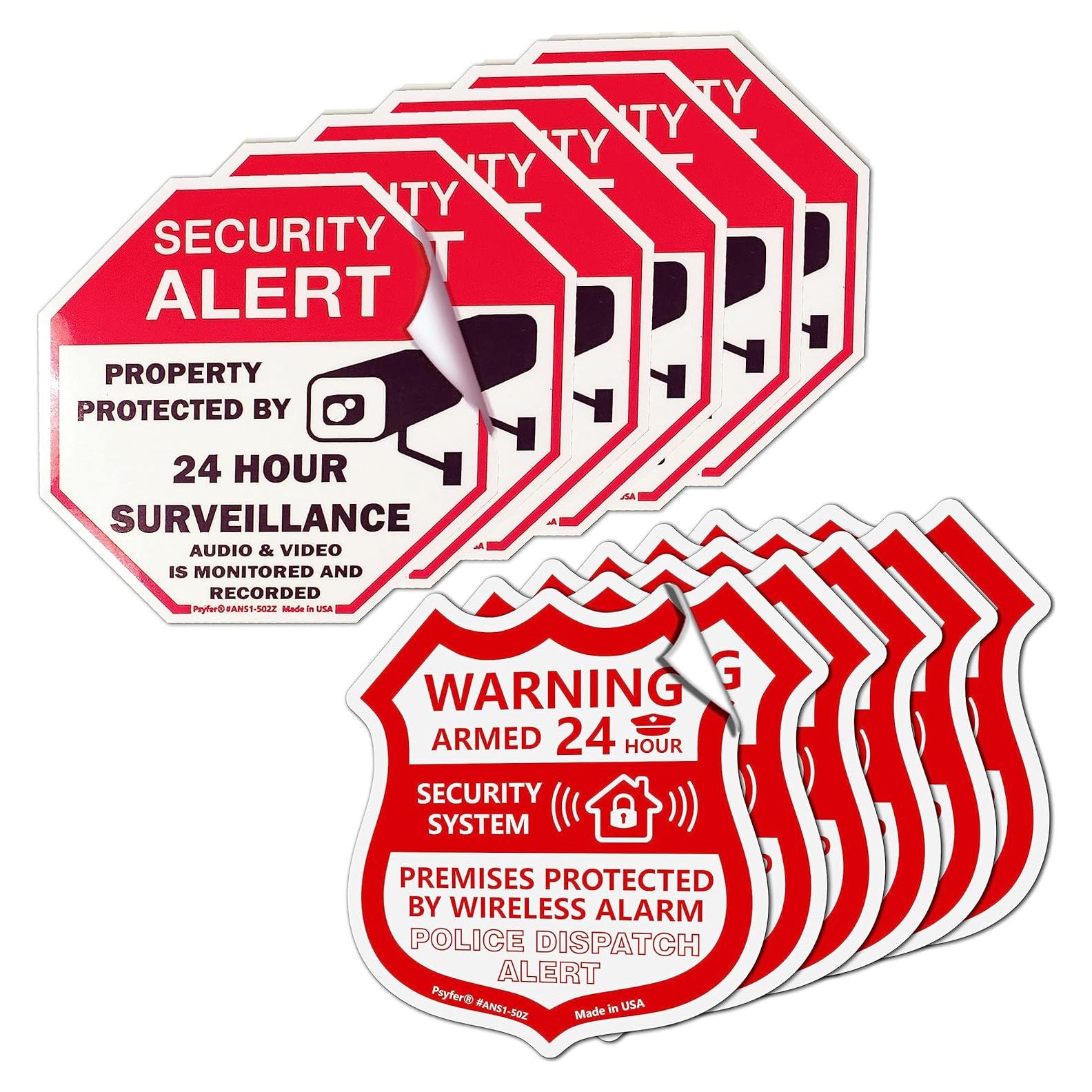 Pegatinas de Seguridad Psyfer® - Paquete de 12 a Prueba de Agua