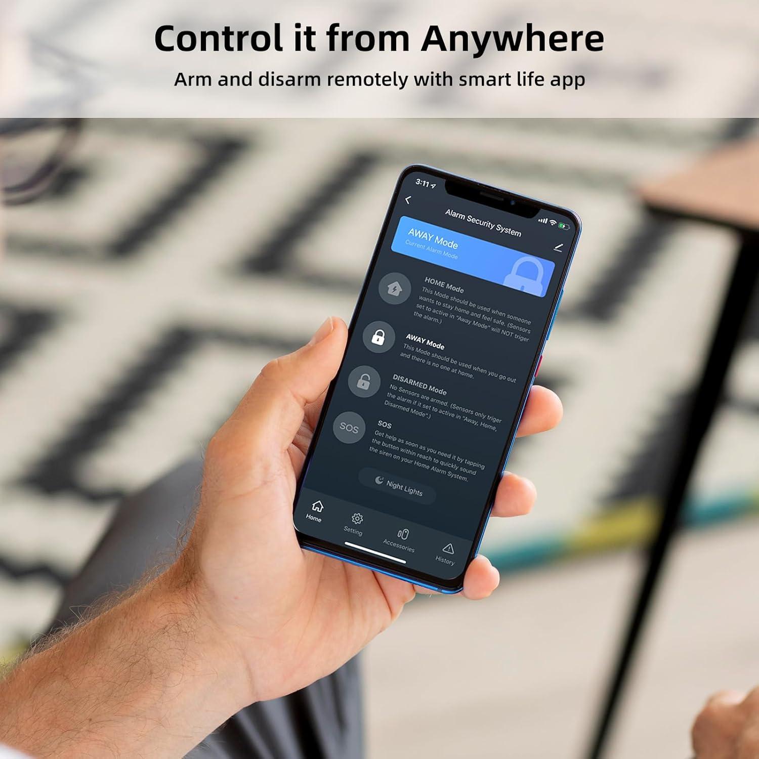 Sistema de Alarma Inalámbrico GRSICO 9 Piezas WiFi 120dB