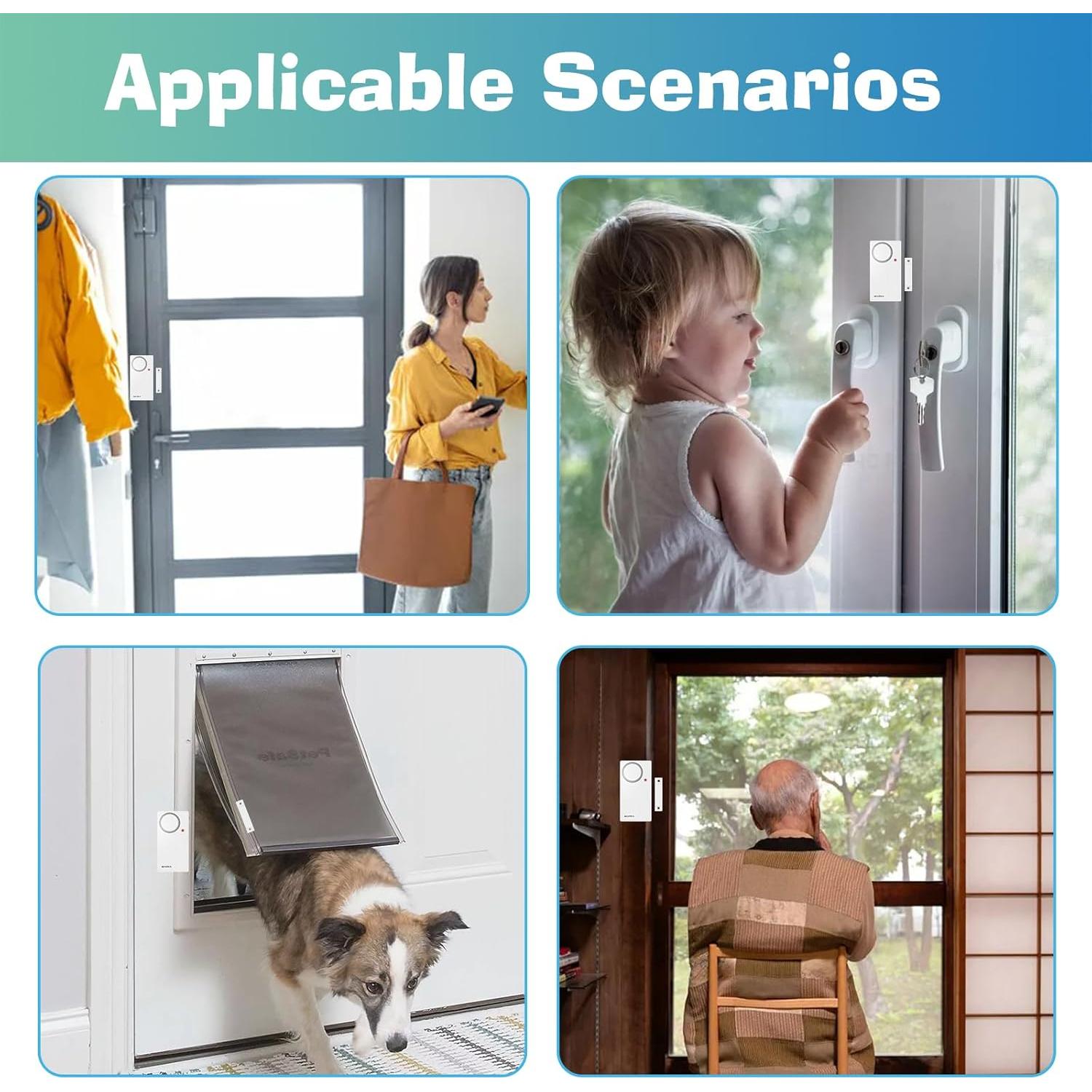 Alarma de Puerta HENDUN SF03RP Inalámbrica 2 Paquete 110 dB