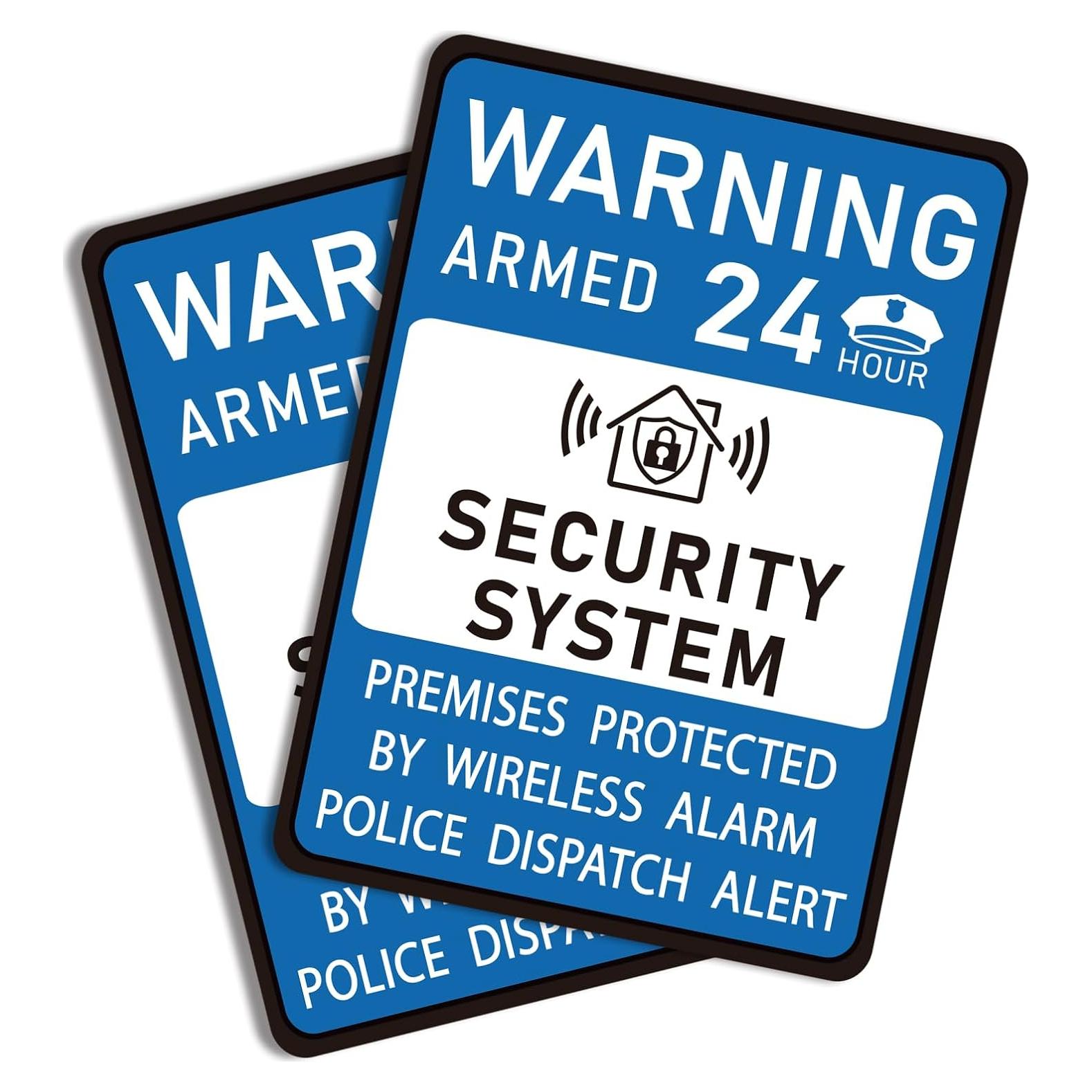 2 Piezas Señal de Alarma de Seguridad LUHIMO 24 Horas Vinilo