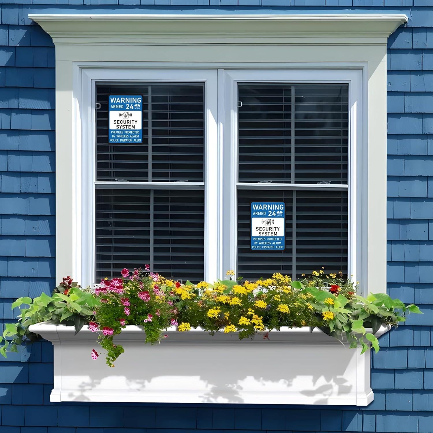 2 Piezas Señal de Alarma de Seguridad LUHIMO 24 Horas Vinilo