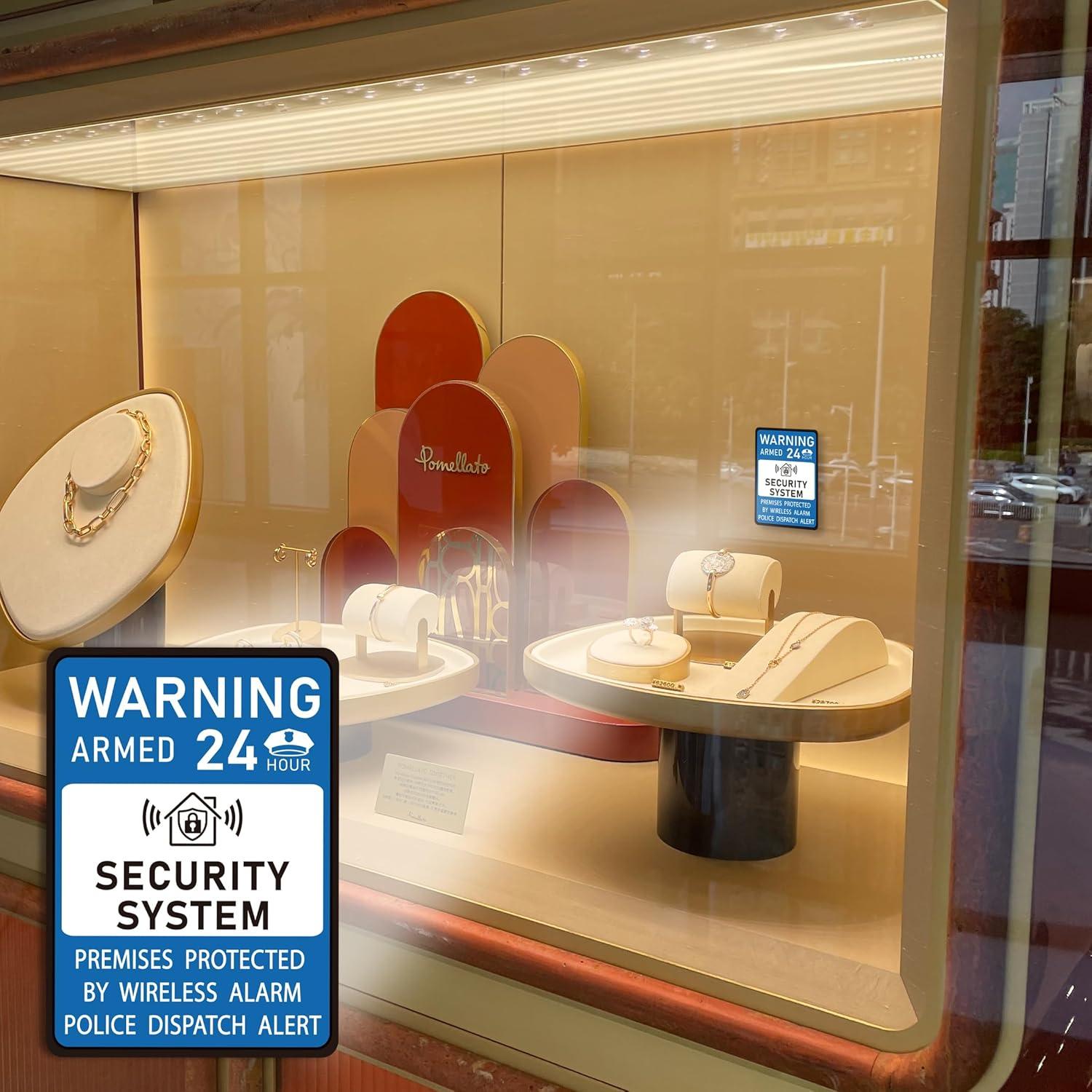 2 Piezas Señal de Alarma de Seguridad LUHIMO 24 Horas Vinilo