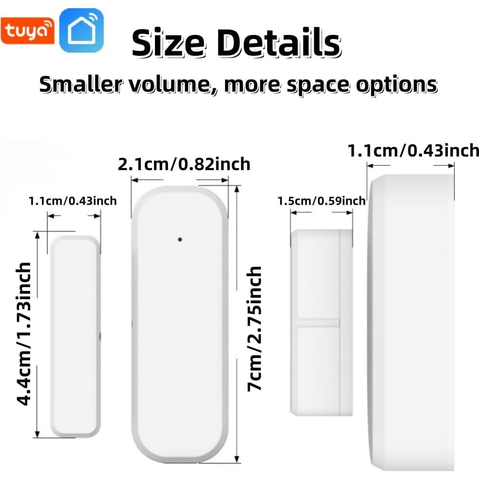 Sensor de Puerta WiFi FARYLINK F-SD01W para Seguridad del Hogar