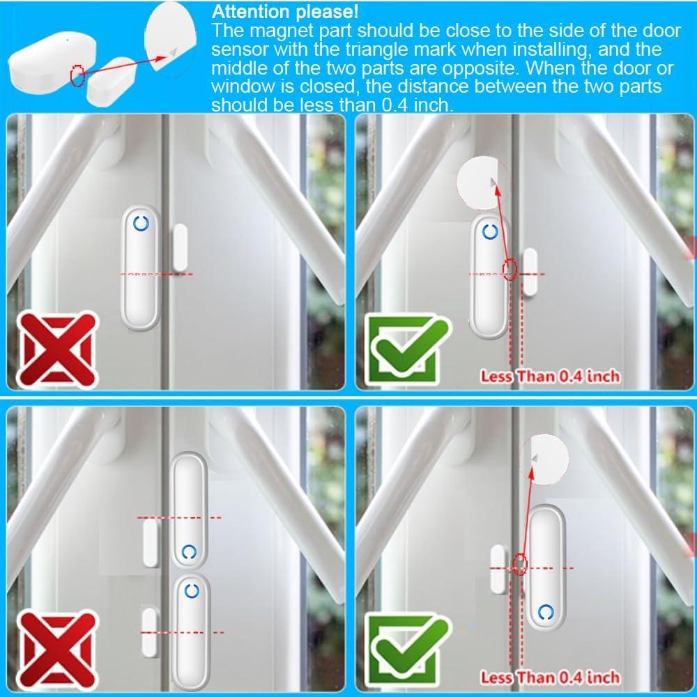 Sensor de Alarma Inalámbrico YisTech para Puertas - 3 Sensores y 2 Receptores