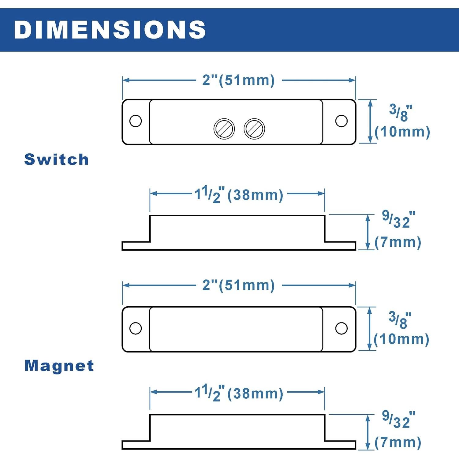 Sensor de Puerta Ventana UHPPOTE NC Magnético 5 Piezas