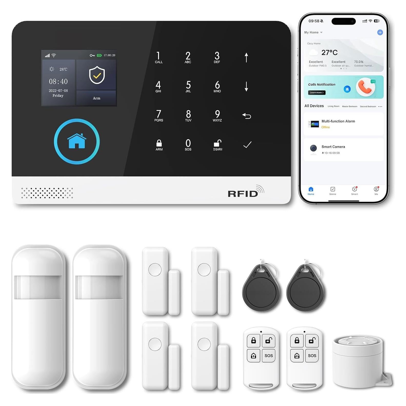 Sistema de Alarma PGST 12 Piezas WiFi Control Remoto Alexa