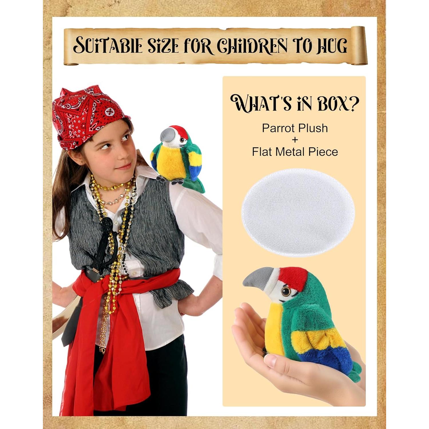 Loro de Peluche Magnético para Hombro Roicaholy - Verde