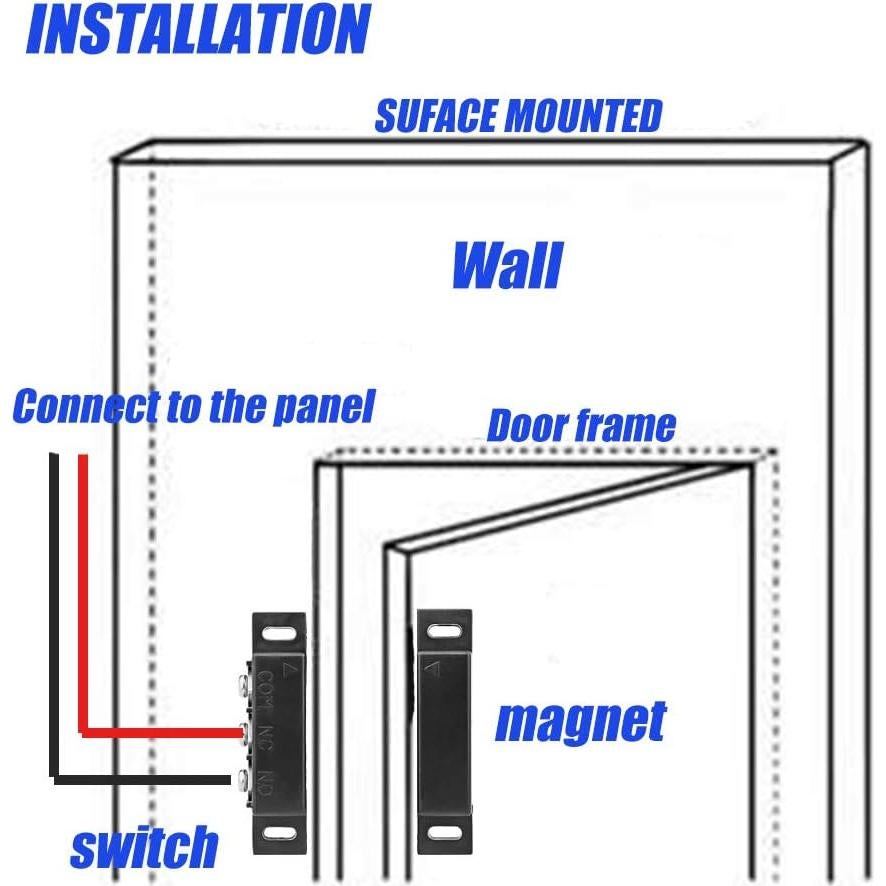 2 Interruptores Reed Magnéticos Takhrowd para Alarma de Seguridad
