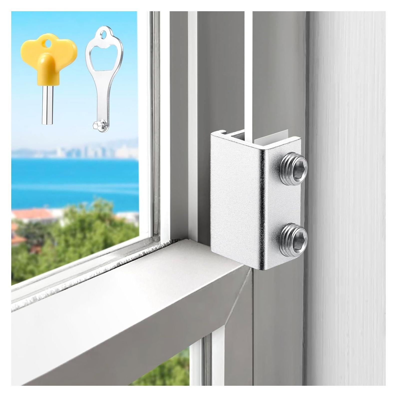 Cerraduras de Ventana Deslizante HYIEOU - 10 Juegos Plata