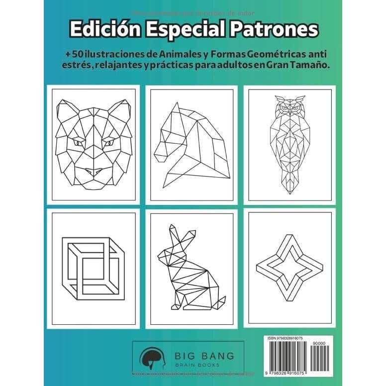 Libro de Colorear para Adultos con Demencia y Alzheimer: Pasatiempos para Adultos Mayores. 50 diseños simples de animales y figuras geométricas ... con Demencia y Alzheimer) (Spanish Edition)