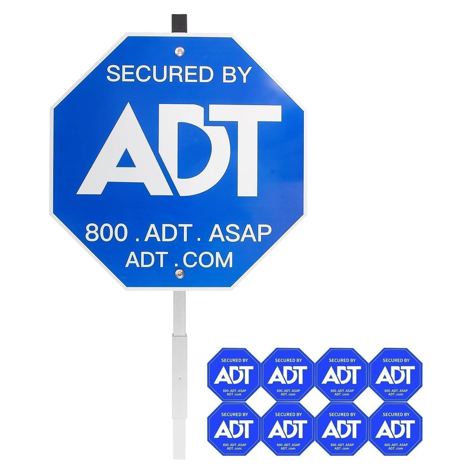 Señal de Seguridad de Jardín en Aluminio ADT 71 cm con Adhesivos