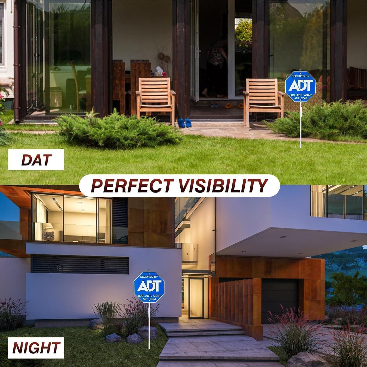 Señal de Seguridad de Jardín en Aluminio ADT 71 cm con Adhesivos