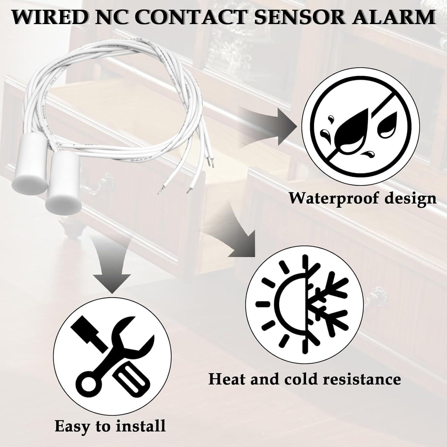 Interruptor Magnético de Puerta Aifeier ET RC-33 Cableado 2 Pcs