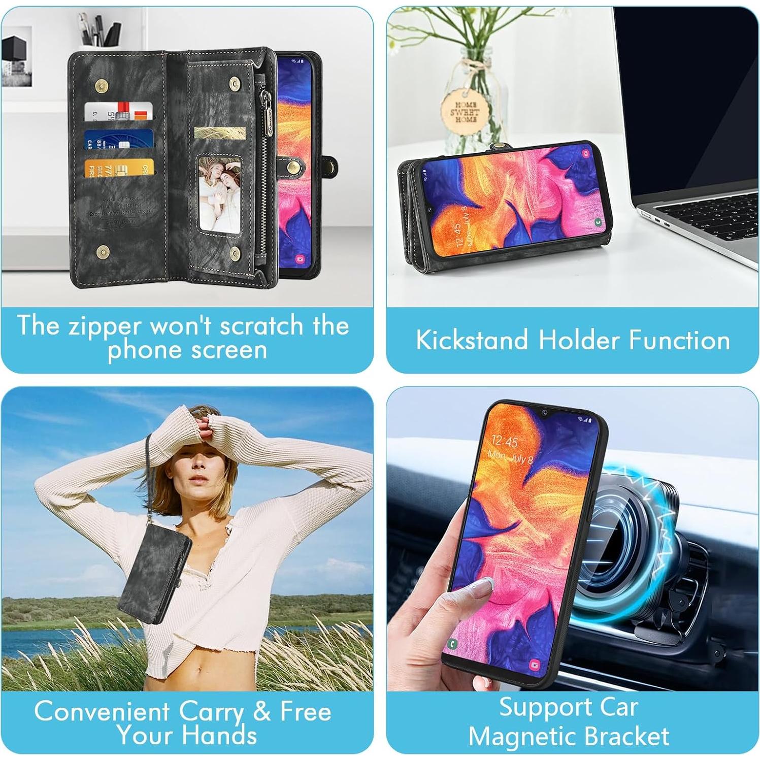 Funda Asuwish para Samsung Galaxy A10e con Cartera y Protector