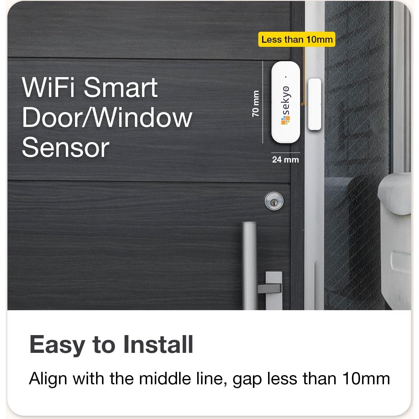 Sensor de Alarma WiFi para Puertas y Ventanas Sekyo - Alerta App