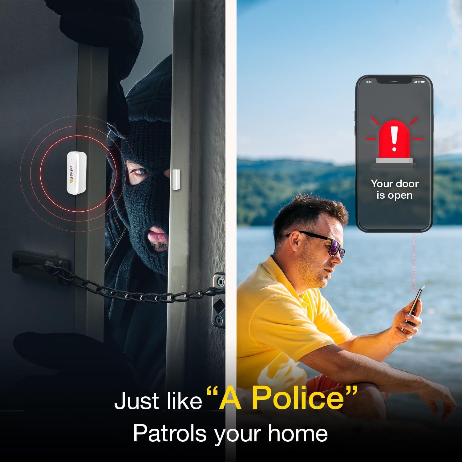 Sensor de Alarma WiFi para Puertas y Ventanas Sekyo - Alerta App