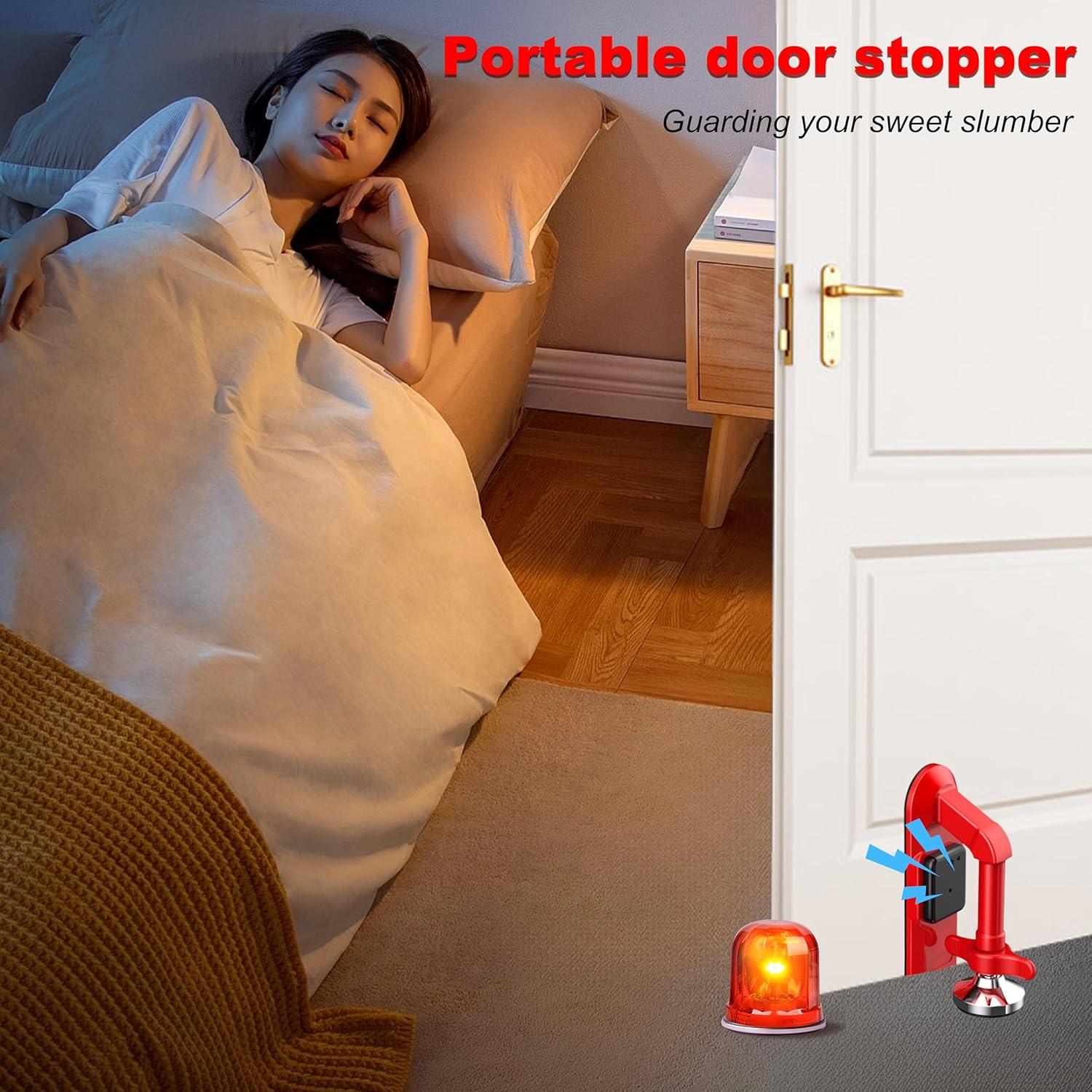 Tope de puerta con alarma Piosarafiem 80dB ajustable rojo