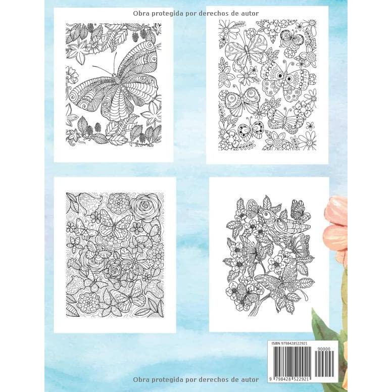 MARIPOSAS Libro de Colorear para Adultos: Mariposas Hermosas y Flores para Relajación| 35+ Páginas para Colorear Anti Estrés para Adultos ... | ... colorear con mariposas) (Spanish Edition)