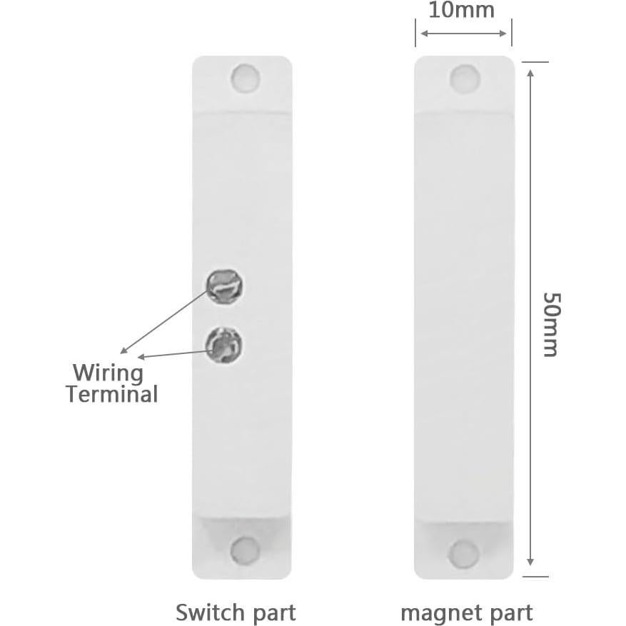 20 Sensores de Contacto Magnético NC GAGALOR para Puertas y Ventanas