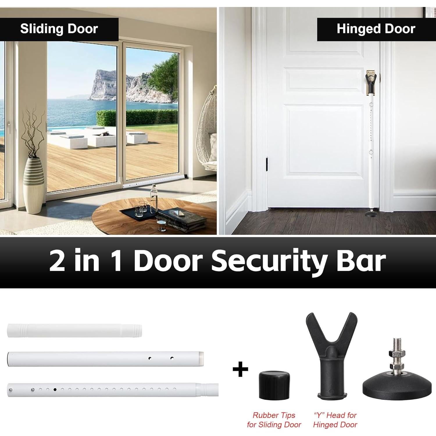 Barra de Seguridad Lcokeiy para Puerta Deslizante 2 Piezas