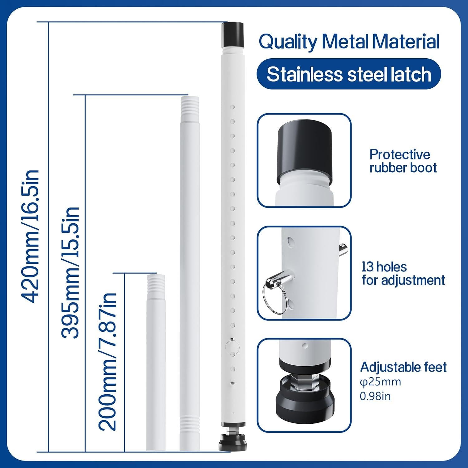Barra de Seguridad Ajustable WooFog para Puertas y Ventanas 43-127 cm