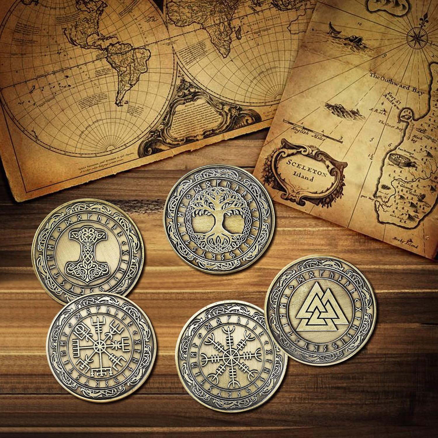 Conjunto de 5 Monedas Simbólicas Vikingas CHURYUML