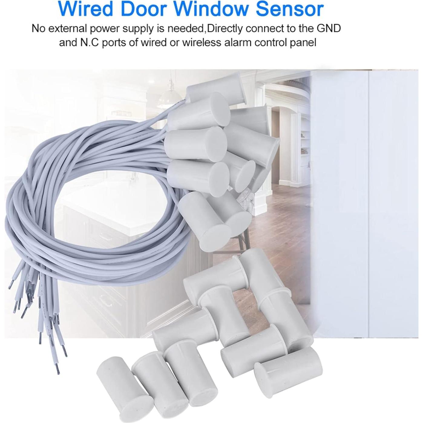 Sensor de Contacto de Puerta y Ventana con Cable Haosie 10pcs