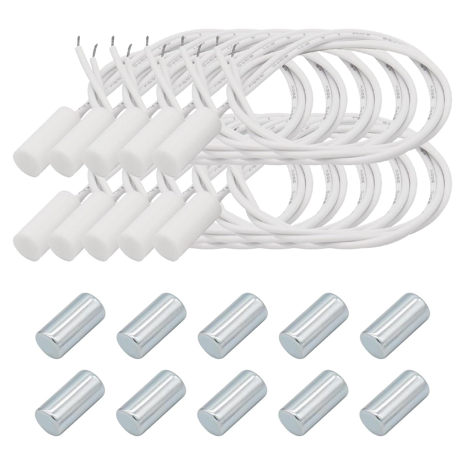 10 Sensores de Contacto Magnético FOCMKEAS NC para Alarma