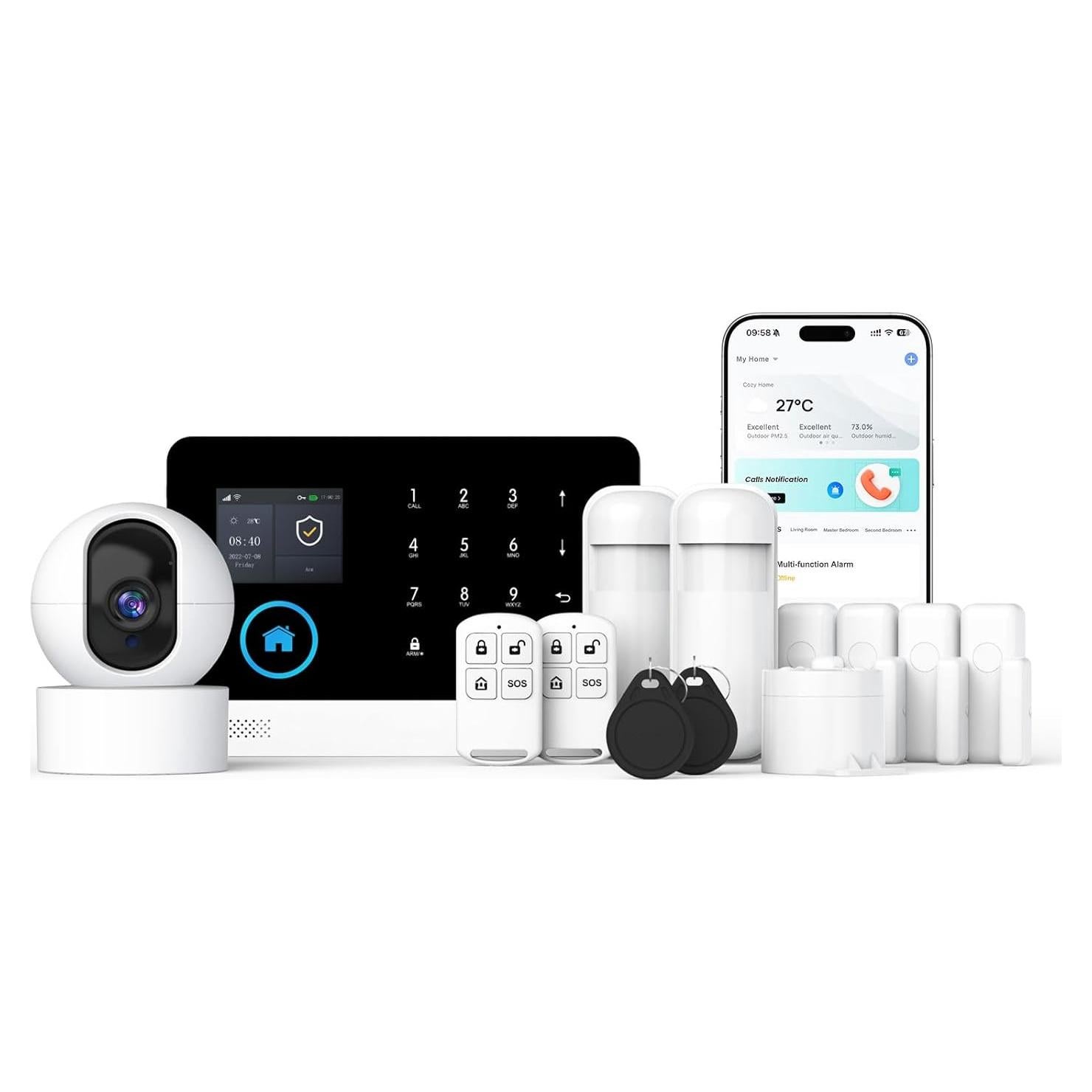 Sistema de Alarma Inalámbrico LWOHSI con Cámara HD 4G/WiFi