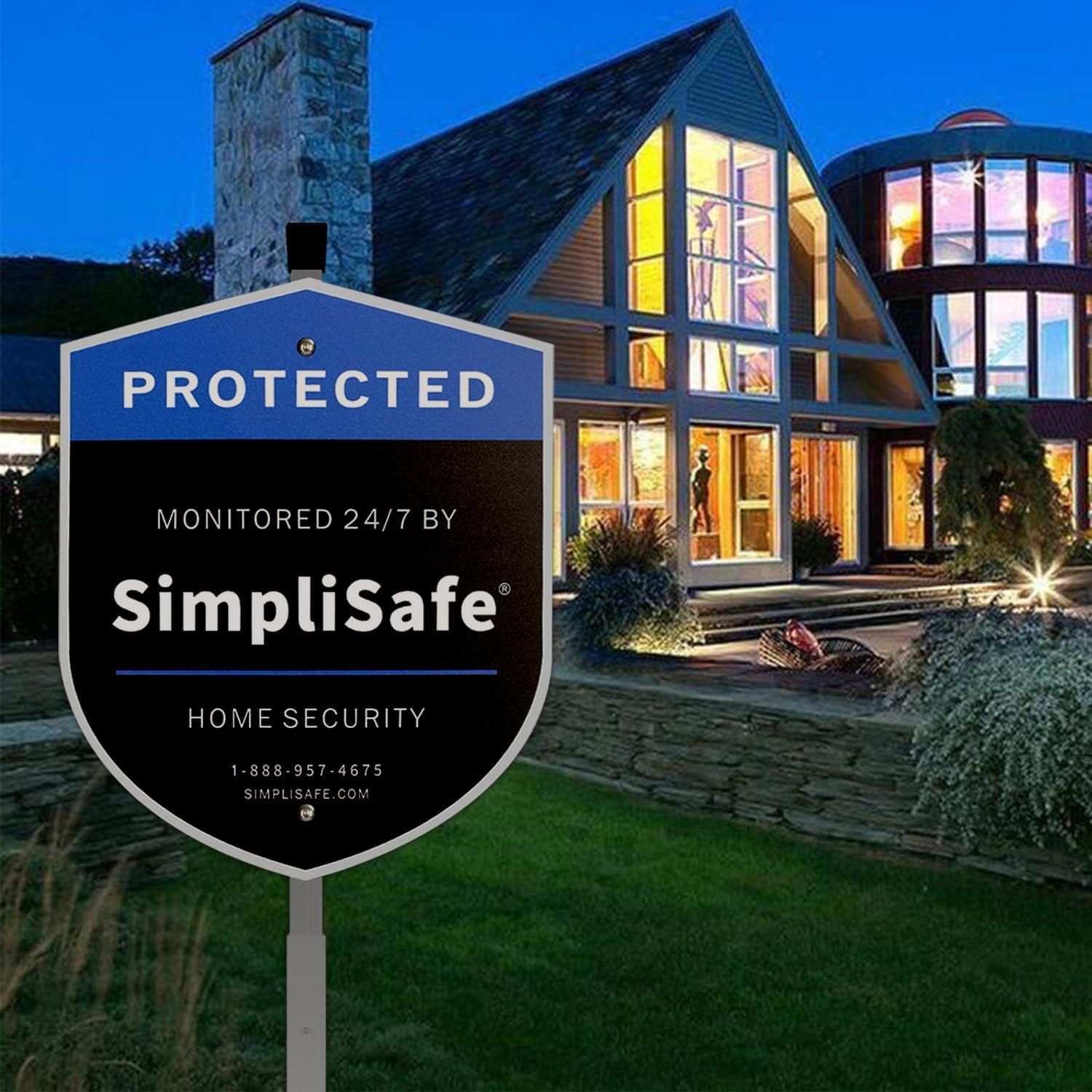 Cartel de Jardín SimpliSafe con 6 Calcomanías de Seguridad