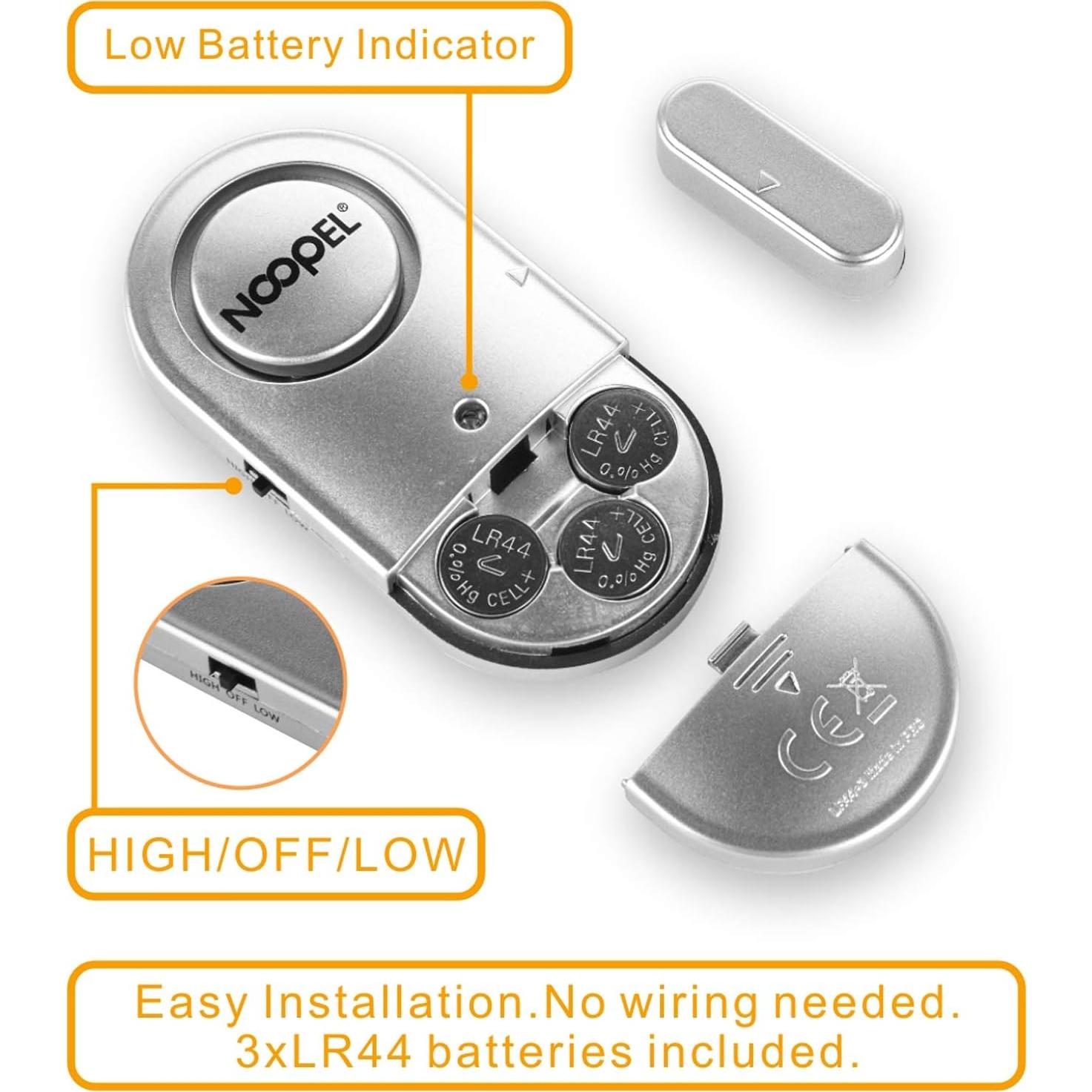 Alarma de Puerta y Ventana NOOPEL 120dB y 90dB - 2 Piezas