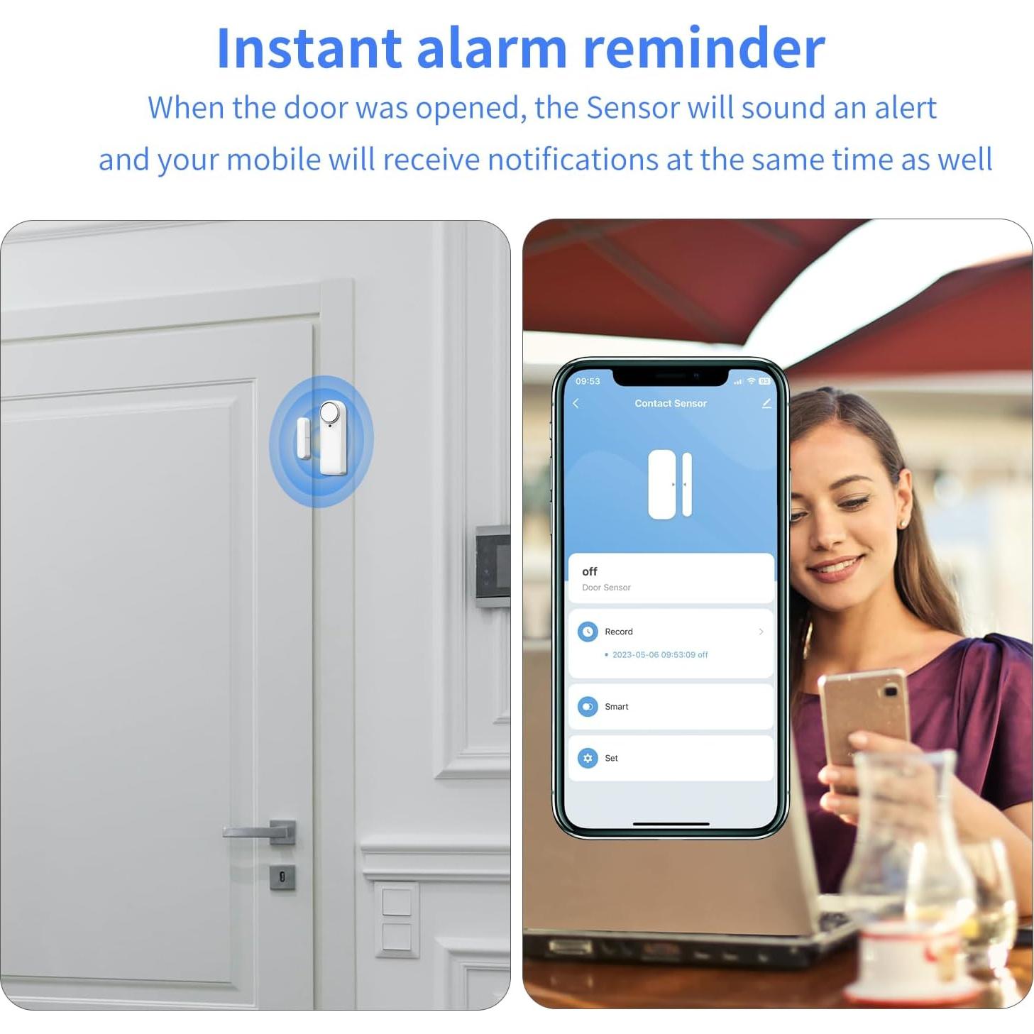 Sensor de Puerta y Ventana WiFi Farylink DSA-01 con Timbre