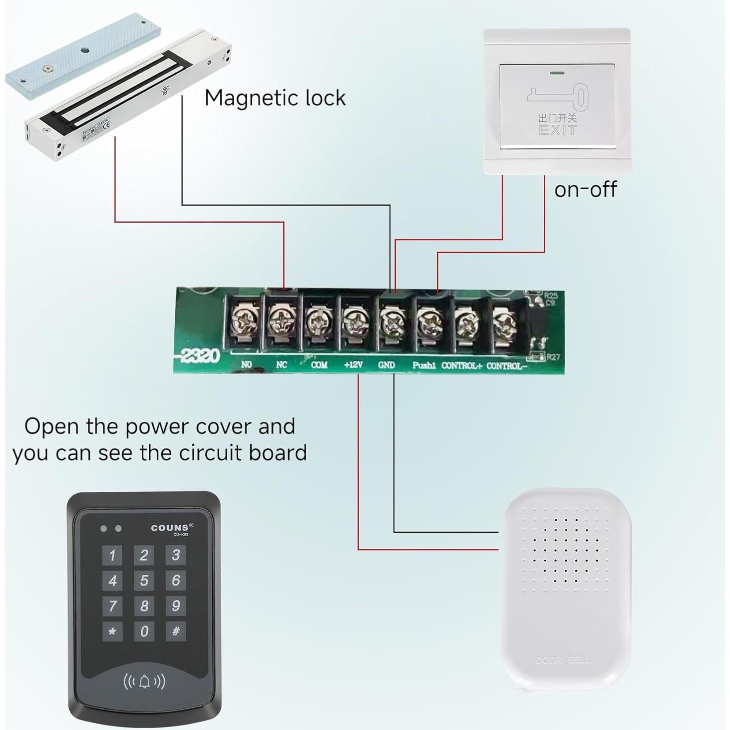 Sistema de Control de Acceso RFID Dreamtrue 600 lbs Electromagnético