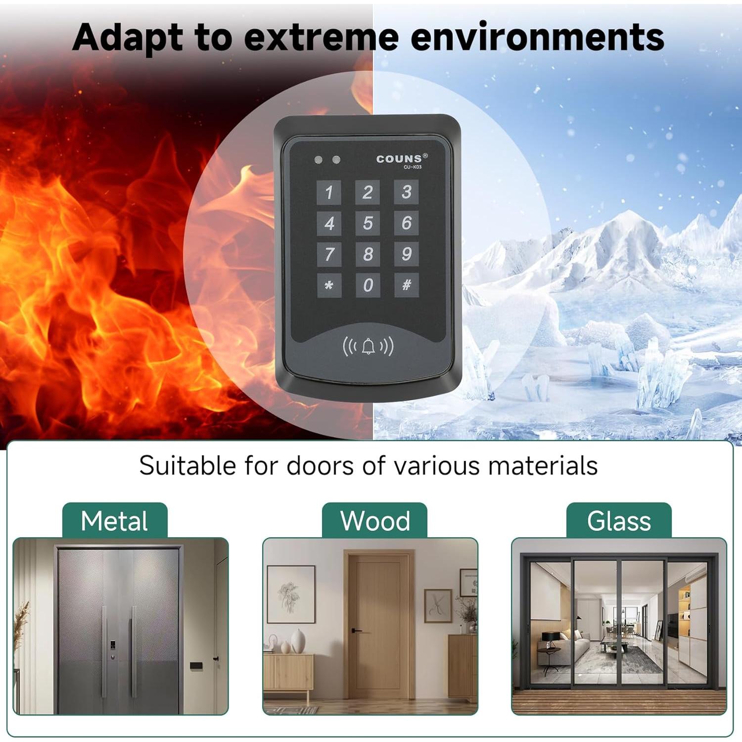 Sistema de Control de Acceso RFID Dreamtrue 600 lbs Electromagnético