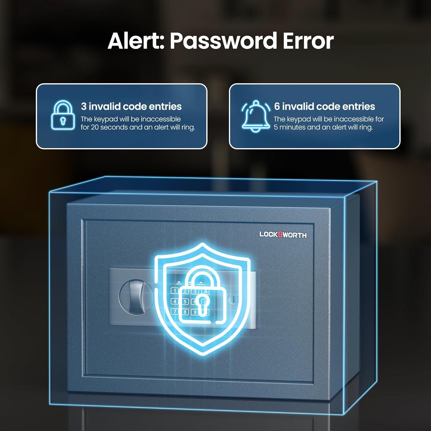Caja de Seguridad Digital Locksworth 0.6 Pies Cúbicos Negra