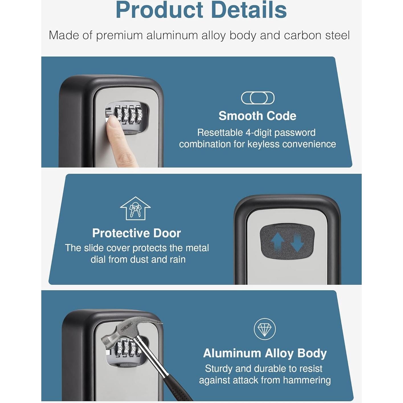 Caja de Seguridad Puroma con Combinación 4 Dígitos Impermeable